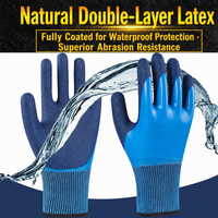 Gants en latex double couche avec paume en mousse gaufrée, résistants aux déchirures, résistants à l'usure, imperméables, pour usage intensif
