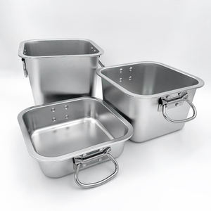 Bac carré en acier inoxydable 201 Golden Key avec couvercle, idéal pour la cuisson, les plats à gratin, les plats à rôtir pour la cuisine - Product Image 3