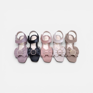 Girls Black Party Wear <b>Sandals</b> with <b>Bow</b> Design Transparent Block Heel Adjustable Ankle Strap Fashion Footwear - Product Image 5