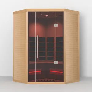 luxury brown glass corner far near middle infrared saunas combination ceramic tube carbon dry sauna infra red sauna for sale