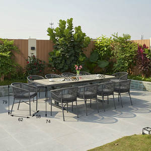 Ensembles de salle à manger d'extérieur de luxe pour <span class=keywords><strong>10</strong></span> <span class=keywords><strong>personnes</strong></span>, ensemble de table extensible en aluminium, tables et chaises d'extérieur pour restaurant, mobilier de <span class=keywords><strong>jardin</strong></span> - Product Image 2