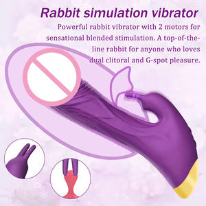 Vibromasseur Lapin Rose pour Femmes, 10 Fréquences, Rechargeable, Point G, Dildo, Masseur AV, Stimulation Adulte, Masturbateur Clitoridien - Product Image 5