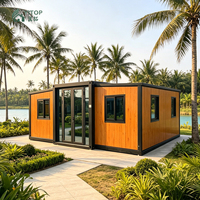 Maisons modulaires en acier, maisons mobiles personnalisées, mini-maisons, maisons préfabriquées pliantes 3-4 chambres, maisons conteneurs extensibles de luxe 20ft 40ft