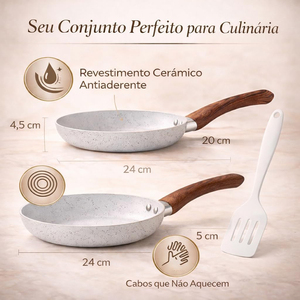 Modern Ceramic Non-Stick Aluminum Fry <b>Pan</b> Set with Wood Handle Round Skillet for Gas and <b>Induction</b> Cooker Frying <b>Pan</b> - Product Image 6