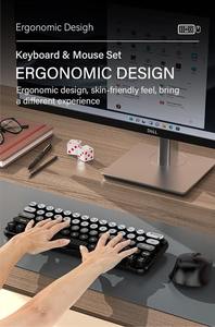 Ensemble clavier et souris sans fil 2,4 GHz pour bureau et maison, en ABS, rond, mignon, multicolore, pour filles - Product Image 5