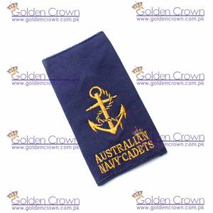 Épaulettes en tissu 3D personnalisées avec perles brodées et fermeture auto-agrippante pour insignes de grade de cadet ou de marin commandant - Product Image 2