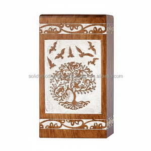 ต้นไม้แห่งชีวิตขี้เถ้าของมนุษย์โกศไม้แบบมืออาชีพสำหรับผู้ใหญ่รองรับโกศไม้ตกแต่งตามสั่ง - Product Image 1