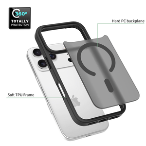 Coque de téléphone transparente magnétique mate avec recharge sans fil pour <span class=keywords><strong>iPhone</strong></span> 17 Air 16E 16 15 14 13 Plus 12 <span class=keywords><strong>11</strong></span> <span class=keywords><strong>Pro</strong></span> Max, coque rigide antichoc - Product Image 3