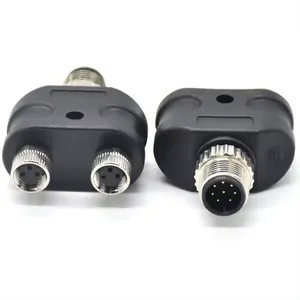 M12 <strong>Connector</strong> IP67 A Coded 2-8 Pin Y-type Splitter conectores Substitute Industrial Parts Plastic Waterproof <strong>Connector</strong> - Product Image 6