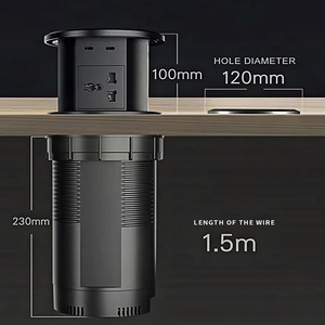 Nouvelle conception de prise de table escamotable avec 6 prises, WiFi, USB, charge sans fil, IP65, alliage d'aluminium KLASS <span class=keywords><strong>KN</strong></span> - Product Image 2