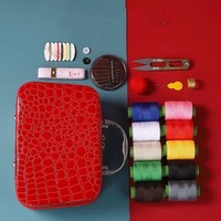 Valise pratique Kit de couture ménager bricolage boîte de rangement ensemble bricolage tricot broderie aide accessoires boîte à coudre multifonctionnelle