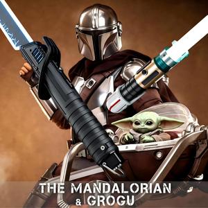 Sabre laser direct fabricant : Le <span class=keywords><strong>Darksaber</strong></span> de Mandalorian et Grogu, jouet LED à couleurs infinies, vente en gros et commandes dropshipping - Product Image 1