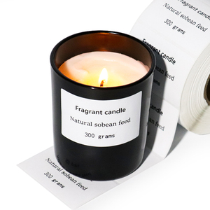Etiquetas Elegantes para Velas Blancas para Frascos de Vidrio y Latas - Detalles Personalizados de Aroma y Marca - Product Image 3