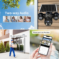 Caméra solaire Goobsafe QD14S AOV 9MP multi-lentilles 4G PTZ, enregistrement 24h/24, audio bidirectionnel, 8000mAh, 7W, sécurité extérieure solaire, vente en gros