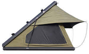 Tenda da tetto in alluminio da campeggio tenda da tetto per auto tenda da tetto a conchiglia a triangolo con guscio rigido - Product Image 3