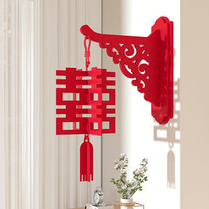 Farol de doble felicidad Magpie para boda, decoración de pared, adorno colgante de tela roja para decoración de habitación de boda - Product Image 1