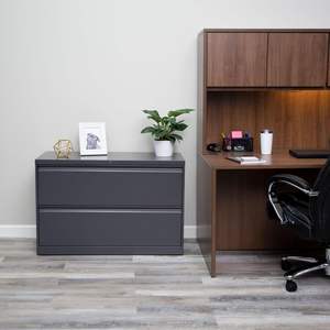 Archivador Lateral Metálico Alera de 42 x 18.63 x 28 Pulgadas con 2 Cajones para Documentos Tamaño Legal/Carta, Color Carbón - Product Image 5