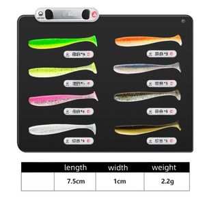 Kit de cebo de gusano de alta calidad, 76 Uds., 210g, 7,5 cm, cola en T, señuelo de pesca suave de silicona, anzuelo de cabeza, 5G, plantilla de plomo, aparejos hechos de Metal PVC - Product Image 2