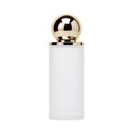 Luxuriöse Maßgefertigte Einzigartige Goldene Runde Kugelförmige Deckel 100ml Mattierte Klare Glas-Pumpflaschen für Serum Creme Kosmetik Ätherisches Öl