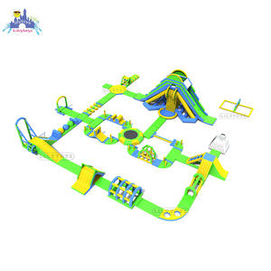 Parcs d'eau gonflable pour l'extérieur, course d'obstacle, île flottante sur le lac de mer - Product Image 2