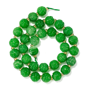 14 tipos de cuentas de jade de loto de 10 mm, cuentas redondas de jade talladas en forma de flor, gemas florales sueltas, abalorios espaciadores para la fabricación de joyas - Product Image 6