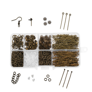 Jewelry Making Kit Bronze Gold Plated <b>Mixed</b> Shapes For Earring Making <b>Box</b> Pack KT0022 - Product Image 1
