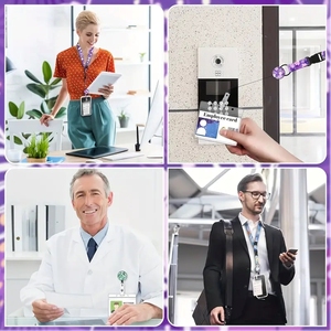 2024 ensemble de cartes d'identité du personnel lanière personnalisée avec porte-badge de carte d'identité bobines de badge lanière de sangle de téléphone en gros pour éviter la <span class=keywords><strong>perte</strong></span> de téléphone - Product Image 3