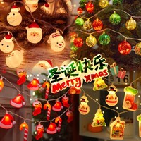 Guirlande lumineuse décorative de Noël pour la décoration de la pièce, lumières colorées, bonhomme de neige, Père Noël, sapin de Noël