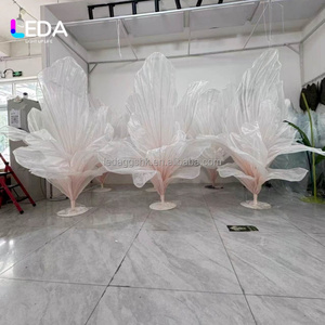 LEDA Fournitures de mariage, fleurs géantes en soie organza artificielles, couleur rose personnalisée, faites à la main, accessoires de photographie pour mariage - Product Image 6