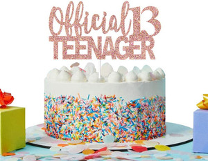 Topper torta adolescente <span class=keywords><strong>13</strong></span> ° ufficiale Glitter oro rosa - Product Image 5