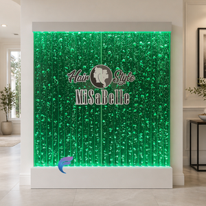 Acrylic Bubble <b>Wall</b> Room Divider Movable Panel with LED Lights Modern Translucent Design Fixed Frame Structure - Product Image 1