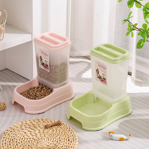 Automatic Pet <b>Feeder</b> Large Capacity Dog <b>Cat</b> Bowl With Lid And Tray For Pets Feeding Storage 23.5cm Square Design - Product Image 3