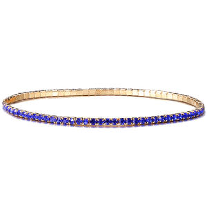 <span class=keywords><strong>Bracelet</strong></span> extensible à une rangée de strass plaqué or brillant 9 couleurs <span class=keywords><strong>Bracelet</strong></span> élastique en cristal multicolore - Product Image 5