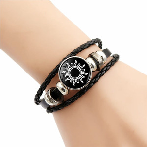 Pulsera Retro de Sol y Luna en Cuero PU Luminoso para Parejas, Brazalete Tejido con Cuerda de Cuero de Vaca para Enamorados - Product Image 2