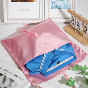 Custom Logo Printed Pink <strong>Satin</strong> Hair Extension Bag Luxury Envelope Silk <strong>Pouch</strong> Hair Bundle Swimwear Handbag Dust <strong>Satin</strong> Bag - Product Image 4