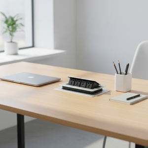 Presa da Tavolo Industriale per Ufficio 220V-240V con 3 Prese e 2 Porte USB A Integrate, Messa a Terra Standard per Uso Commerciale - Product Image 1