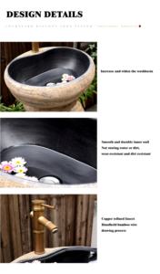 Lavabo sur pied en <span class=keywords><strong>pierre</strong></span> artificielle en résine écologique pour cour, <span class=keywords><strong>colonne</strong></span> extérieure, salle de bain, villa, jardin - Product Image 6