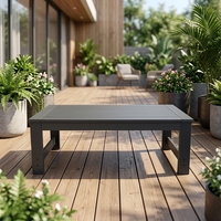 Table de jardin en HDPE pour l'extérieur, résistante aux UV et à l'eau, table basse moderne pour balcon, terrasse, cour, design à profil bas