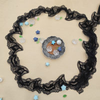 Nouvelles garnitures en dentelle guipure en laine douce et moelleuse, blanches et noires, pour vêtements et accessoires de chemises pour hommes et femmes