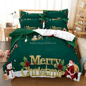 Желаю ebay 100% полиэстер ткань 3d Рождество Санта-Клаус печатных постельное белье пододеяльник набор постельного белья оптовая продажа от китайского поставщика