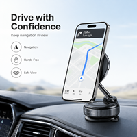 Soporte Magnético para Coche, Brazo Metálico Plegable, Ventosa Estable, Rotación de 360 Grados, Multifuncional, para Interiores de Lujo