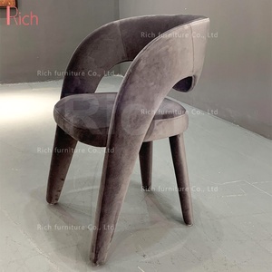 En gros Meilleur vente Maison Tissu Velours Dinant la Chaise Antique Rembourré Fauteuil Arrondi - Product Image 5