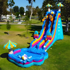Tobogán Acuático Inflable Comercial Huatong <span class=keywords><strong>de</strong></span> PVC <span class=keywords><strong>de</strong></span> 18 pies, Modelo Tropical Fiesta, <span class=keywords><strong>para</strong></span> Niños y <span class=keywords><strong>Adultos</strong></span> - Product Image 2
