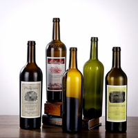 Botol kaca anggur mewah Logo kustom botol kaca anggur merah gabus segel 750ML