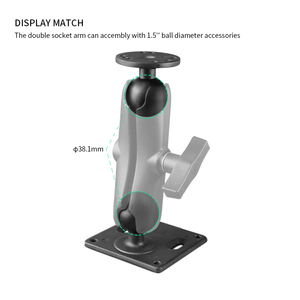 VINmounts Double Socket for Marine Grade Aluminum 15cm Connecting Rod with 4KG Load Bearing Compatible with 1.5 Inch Ball Head - Product Image 4