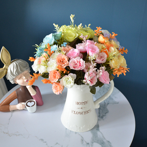 Bouquet di Fiori di Seta, <span class=keywords><strong>Rose</strong></span> Artificiali in Bulk per Vasi, Decorazioni Vintage per Matrimoni e Casa, Bouquet di <span class=keywords><strong>Rose</strong></span> per Sposa e Damigelle - Product Image 5