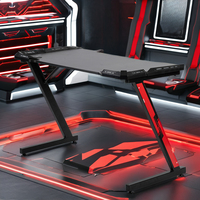VANBOW Bureau à domicile moderne 110cm Bureau de jeu en forme de L Table d'ordinateur en plastique pour joueurs