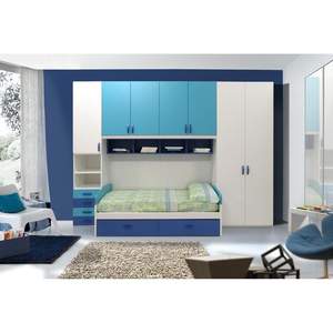 Modello Completo Camera da Letto GIESSEGI JOB Bianco, Azzurro e Ciano - Product Image 1