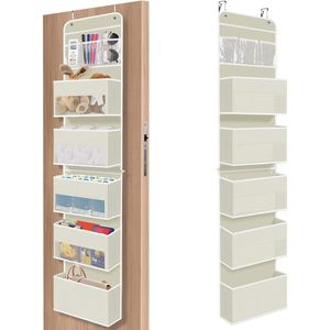 6 Tier Over The Door Organizer With Clear Window 40lb Capacity Hanging <b>Storage</b> <b>For</b> Bedroom Bathroom Closet <b>Kitchen</b> - Product Image 1