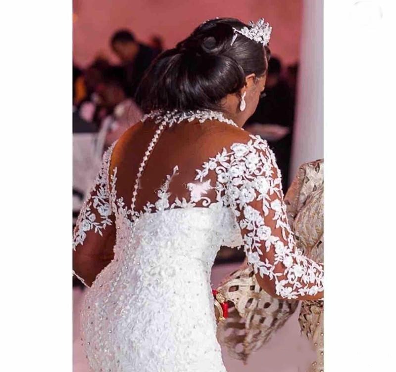 Luxury Lace Appliques Full Sleeves Mermaid Wedding Dresses Luxury Lace Appliques Full Sleeves Mermaid Wedding Dresses